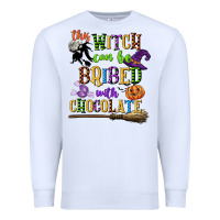 White this witch can be bribed with chocolate Premium Sweatshirt - CowGirlArtShop