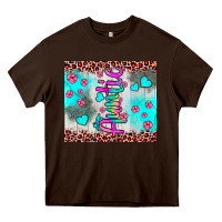 Chocolate Brown auntie leopard turquoise Heavy Core Tee - JahusDesignShop