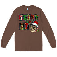Chestnut Merry af skeleton messy bun Long Sleeve Tee - NancyCooperArtShop