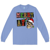 Colony Blue Merry af skeleton messy bun Long Sleeve Tee - NancyCooperArtShop