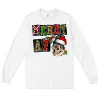 White Merry af skeleton messy bun Long Sleeve Tee - NancyCooperArtShop