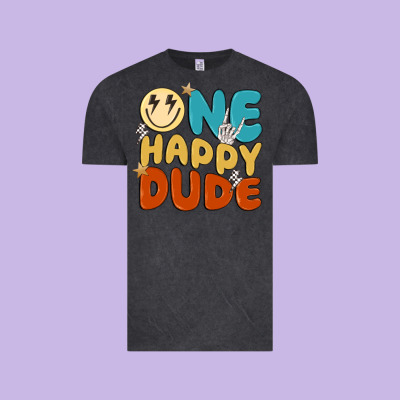 One Happy Dude Vintage Tee Designed By Maliassmallbusiness