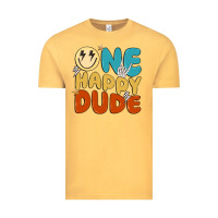 Vintage Mustard one happy dude Vintage Tee - MaliasSmallBusiness