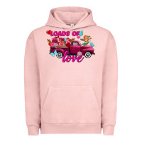 Pigment Salmon Loads of love valentine's day truck Urban Hoodie - FaDigitalArtStudio