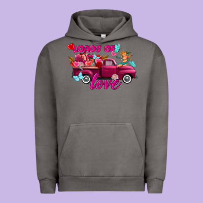 Loads Of Love Valentine's Day Truck Urban Hoodie Designed By Fadigitalartstudio