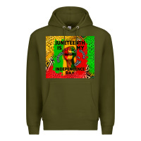 Army Green juneteenth is my independence day Premium Hoodie - CowGirlArtShop