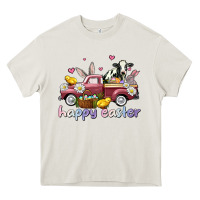 Cream happy easter trucks Heavy Core Tee - AdoDesignShop