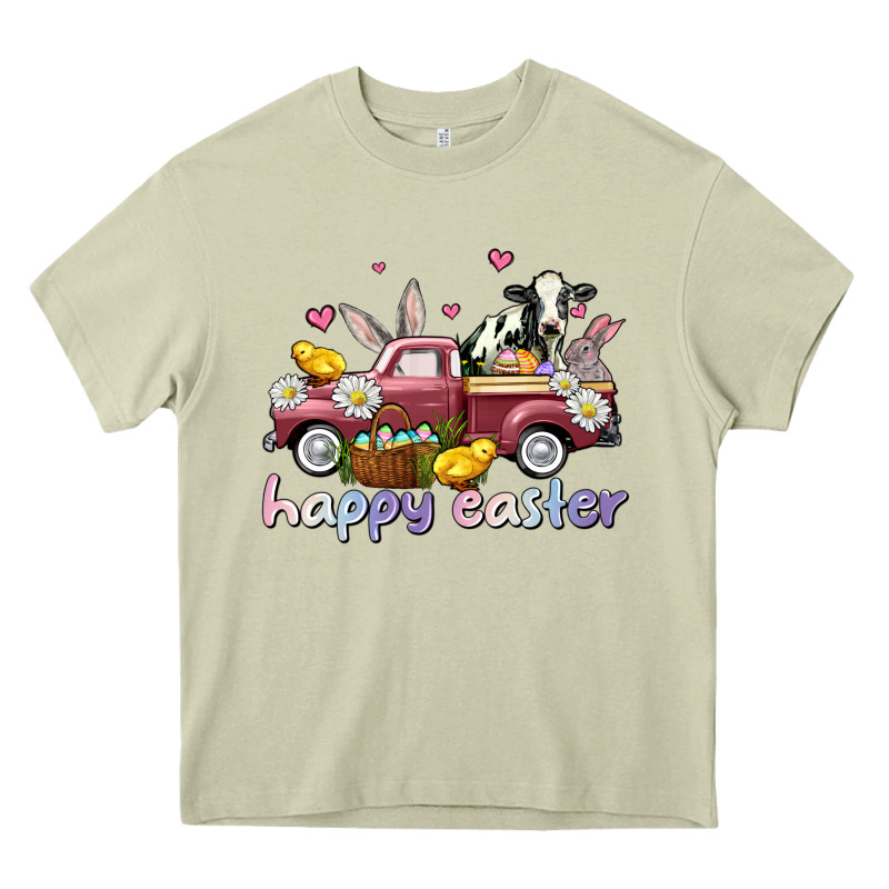 Happy Easter Trucks Heavy Core Tee by AdoDesignShop | Teevron