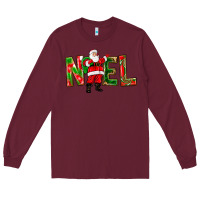 Burgundy Noel Santa Long Sleeve Tee - NancyCooperArtShop