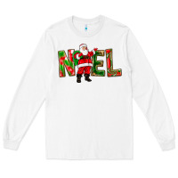 White Noel Santa Long Sleeve Tee - NancyCooperArtShop
