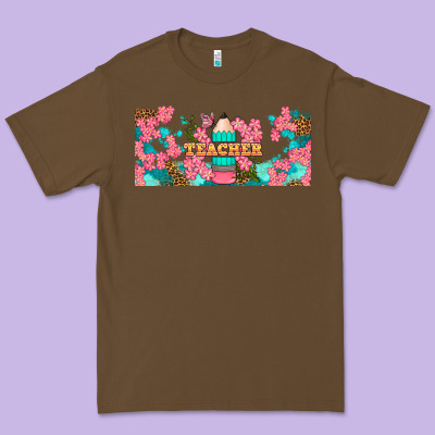 Teacher Floral Pencil Libbey Glass Premium Tee Designed By Bundleandbundleshop