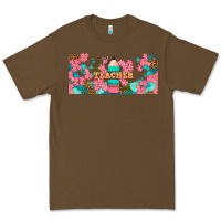 Cacao teacher floral pencil libbey glass Premium Tee - BundleAndBundleShop