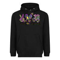 Black peace love mardi gras Heavyweight Hoodie - CowGirlArtShop
