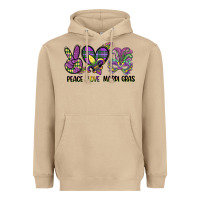 Mushroom peace love mardi gras Heavyweight Hoodie - CowGirlArtShop