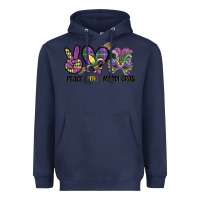 Navy peace love mardi gras Heavyweight Hoodie - CowGirlArtShop