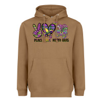 Toasted Coconut peace love mardi gras Heavyweight Hoodie - CowGirlArtShop