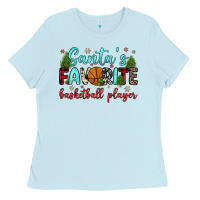 Baby Blue santa s favorite basketball player Ladies Tee - JahusDesignShop