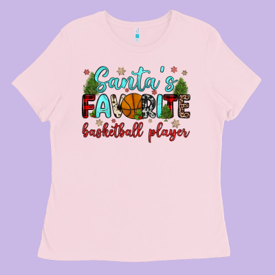 Santa S Favorite Basketball Player Ladies Tee Designed By Jahusdesignshop