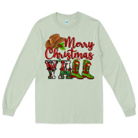 Matcha Merry Christmas Y'all Cowboy Long Sleeve Tee - MaliasSmallBusiness