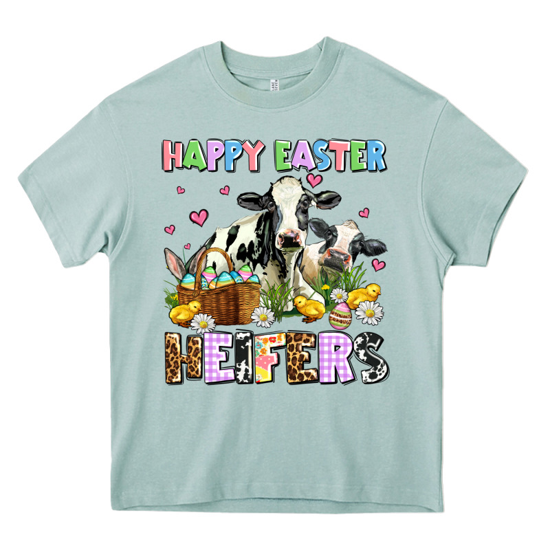 Happy Easter Heifer's Heavy Core Tee by AdoDesignShop | Teevron