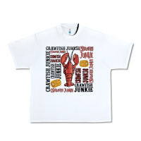 White crawfish junkie Urban Heavy Tee - MaliasSmallBusiness