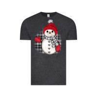 Vintage Black grey christmas snowman Vintage Tee - JahusDesignShop