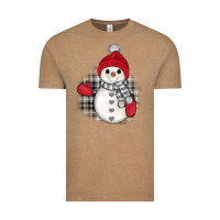 Vintage Coffee grey christmas snowman Vintage Tee - JahusDesignShop
