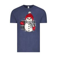 Vintage Denim grey christmas snowman Vintage Tee - JahusDesignShop