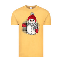 Vintage Mustard grey christmas snowman Vintage Tee - JahusDesignShop
