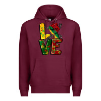 Burgundy love juneteenth Premium Hoodie - CowGirlArtShop
