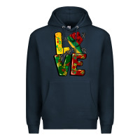 Navy love juneteenth Premium Hoodie - CowGirlArtShop