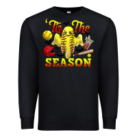Black tis the season softball halloween Premium Sweatshirt - CowGirlArtShop