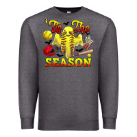 Charcoal Heather tis the season softball halloween Premium Sweatshirt - CowGirlArtShop