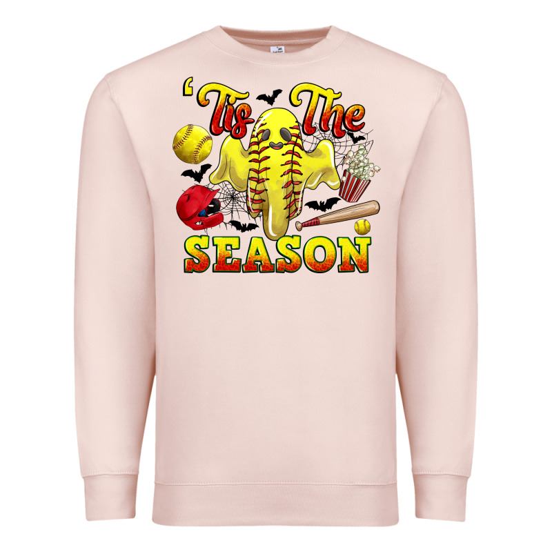Tis The Season Softball Halloween Premium Sweatshirt by CowGirlArtShop | Teevron