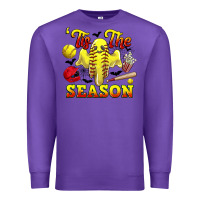 Purple tis the season softball halloween Premium Sweatshirt - CowGirlArtShop