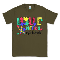 Army Green love needs no words autism Classic Tee - MaliasSmallBusiness