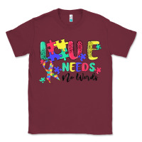 Burgundy love needs no words autism Classic Tee - MaliasSmallBusiness