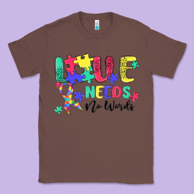 Love Needs No Words Autism Classic Tee Designed By Maliassmallbusiness