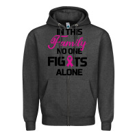 Charcoal Heather In This Family No One Fights Alone Zipper Hoodie - Bettercallsaul