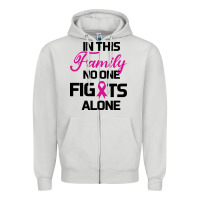 Dove Grey In This Family No One Fights Alone Zipper Hoodie - Bettercallsaul