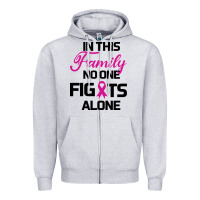 Heather Grey In This Family No One Fights Alone Zipper Hoodie - Bettercallsaul