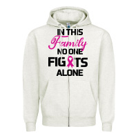 Oatmeal Heather In This Family No One Fights Alone Zipper Hoodie - Bettercallsaul