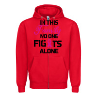 Red In This Family No One Fights Alone Zipper Hoodie - Bettercallsaul