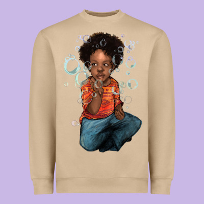 Afro Black Boy Heavyweight Sweatshirt Designed By Nancycooperartshop