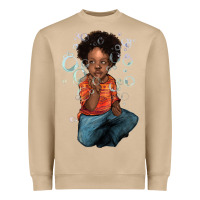 Mushroom afro black boy Heavyweight Sweatshirt - NancyCooperArtShop