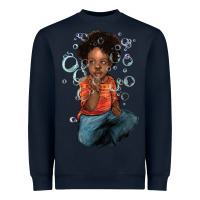 Navy afro black boy Heavyweight Sweatshirt - NancyCooperArtShop
