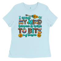 Baby Blue i speak my mind because it hurts to bite my tongue Ladies Tee - AdoDesignShop
