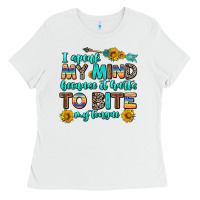 White i speak my mind because it hurts to bite my tongue Ladies Tee - AdoDesignShop