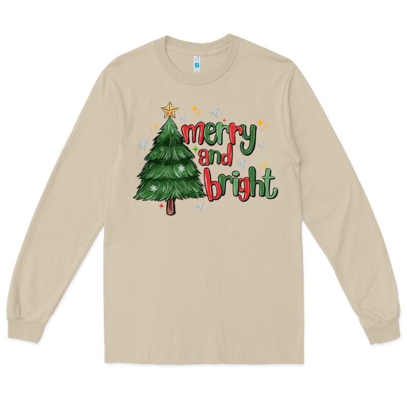 Merry And Bright Long Sleeve Tee by MaliasSmallBusiness | Teevron