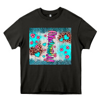 Asphalt mommy leopard turquoise Heavy Core Tee - JahusDesignShop